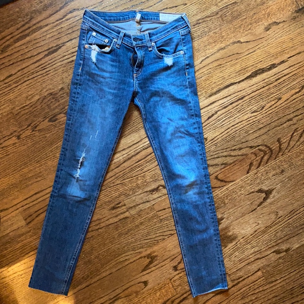 Rag and bone skinny distressed jeans